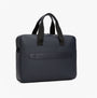 Tommy Hilfiger Signature Laptop Bag Navy side view showcasing zip closure and adjustable strap.