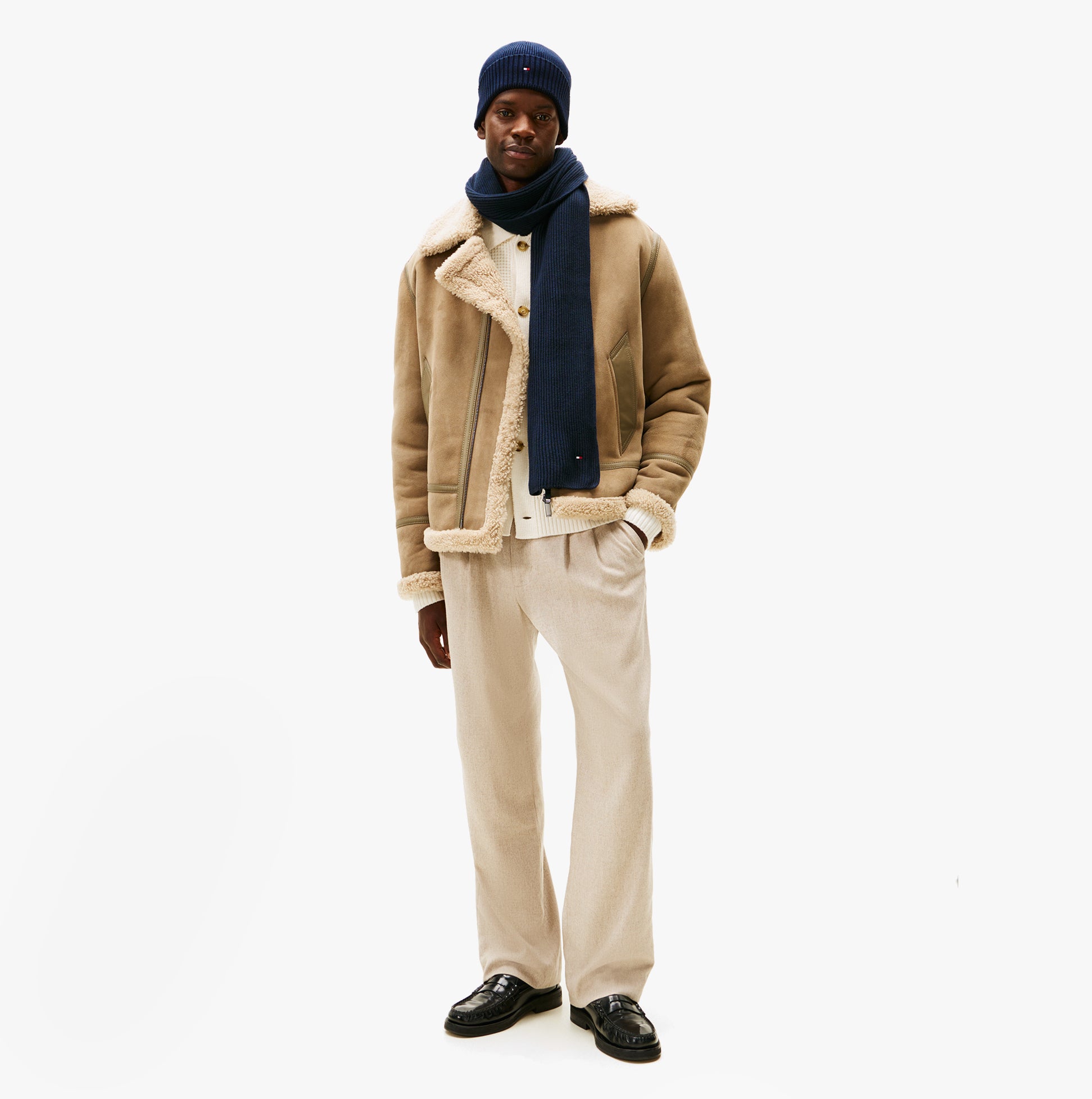 Tommy Hilfiger AM0AM13807 TH FLAG BEANIE & SCA Mens Beanie Space Bluee