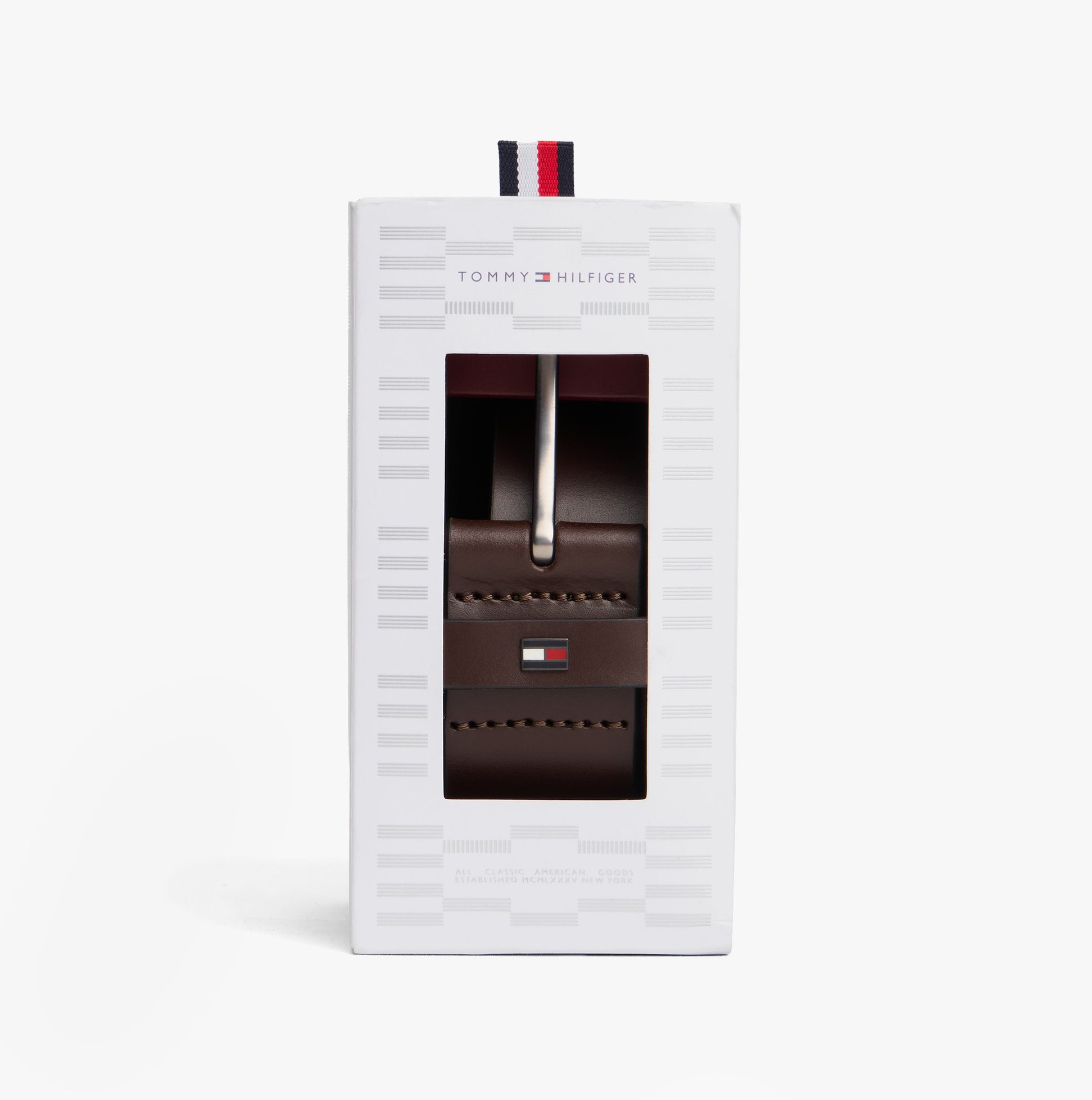 Tommy Hilfiger DENTON Leather Belt Gift Box Brown
