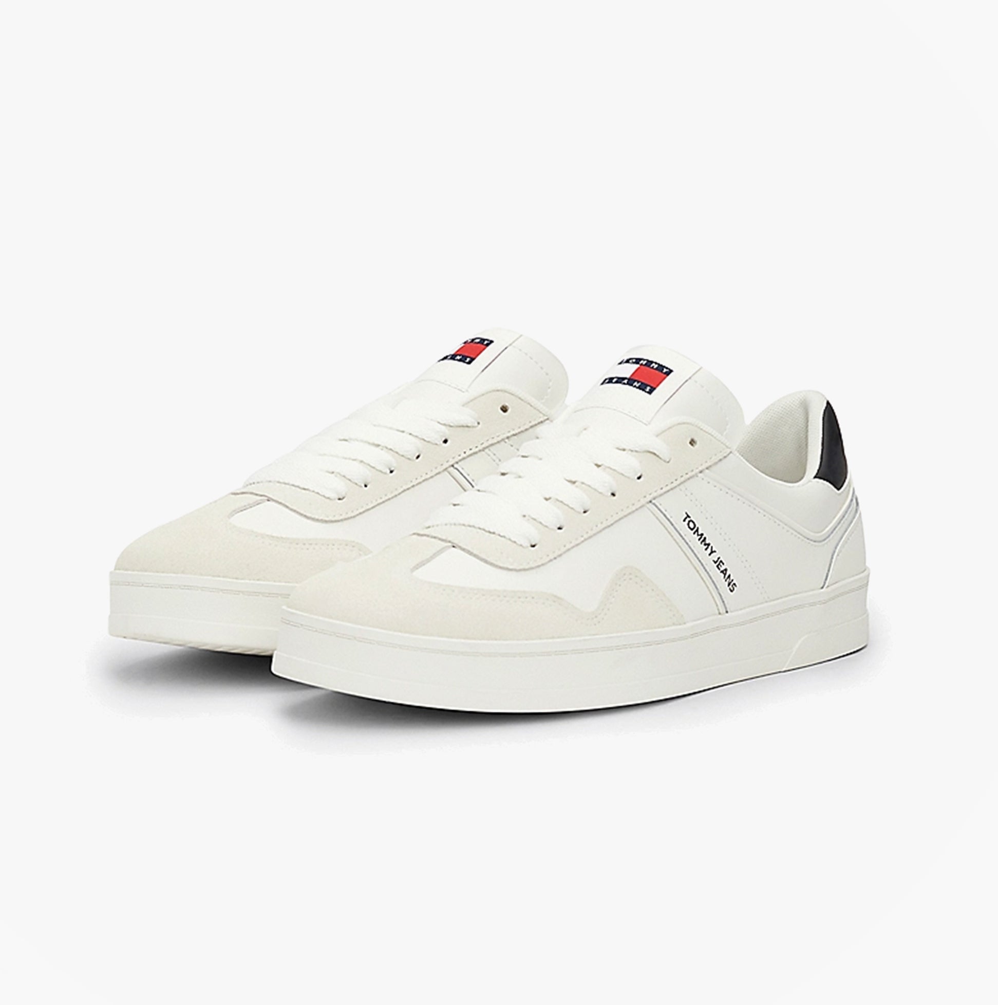 Tommy Hilfiger RETRO Suede Trainers Mens Ecru
