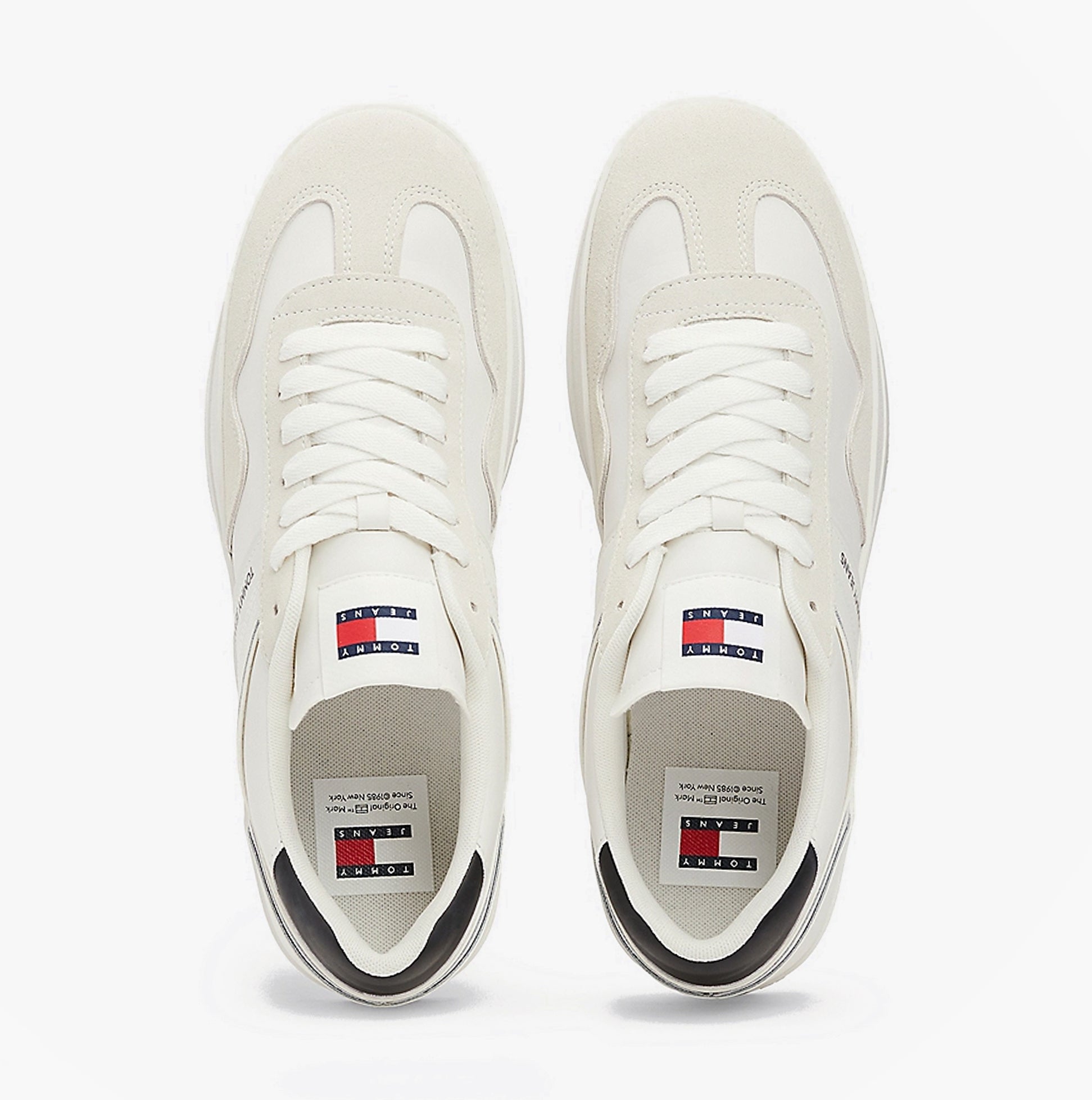 Tommy Hilfiger RETRO Suede Trainers Mens Ecru