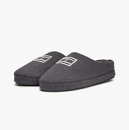 Tommy Hilfiger FLAG WARM FELT HOUSE Mens Mule Slippers Dark Ash