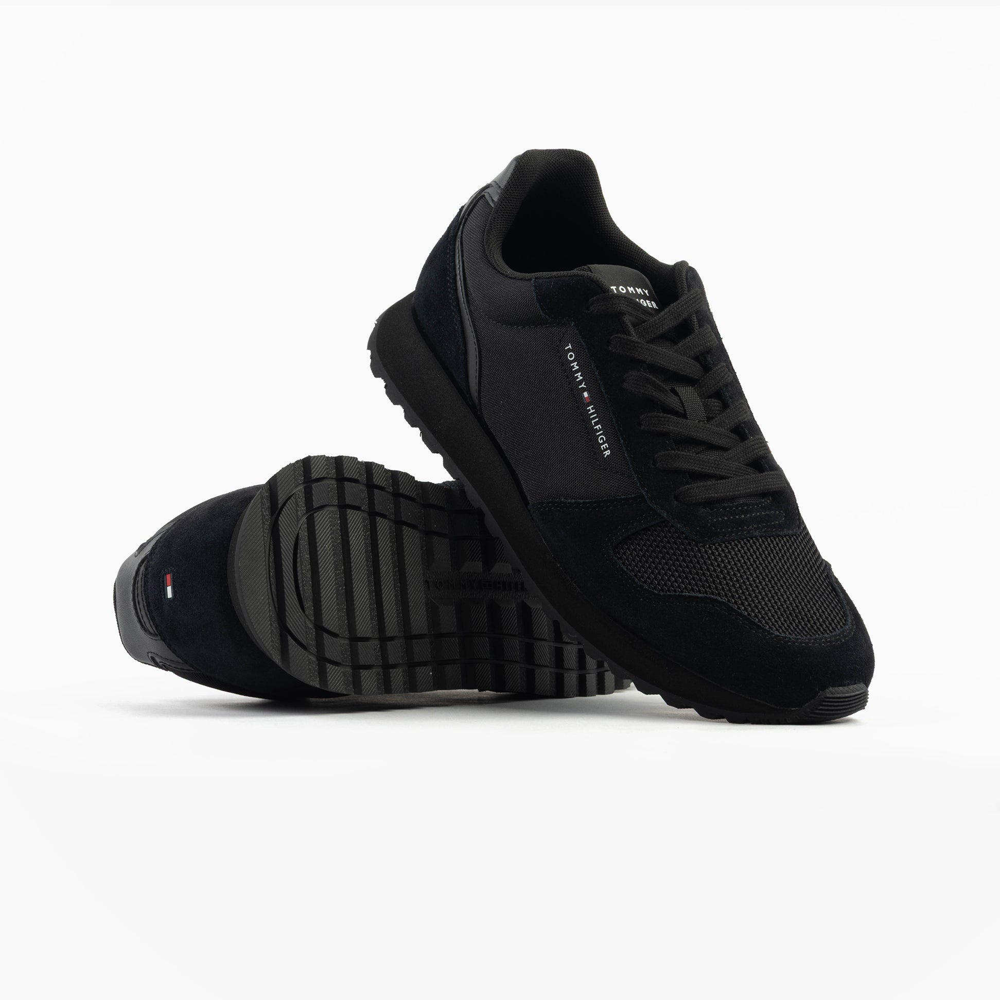 Tommy Hilfiger ESSENTIAL MIXED TEXTURE Mens Trainers Black