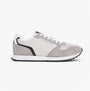 Tommy Hilfiger NEW RUNNER EVA MIX Mens Trainers Grey Whisper side view showcasing casual suede and textile design.