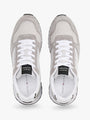 Tommy Hilfiger NEW RUNNER EVA MIX Mens Trainers Grey Whisper top view showing lace-up closure and suede upper.
