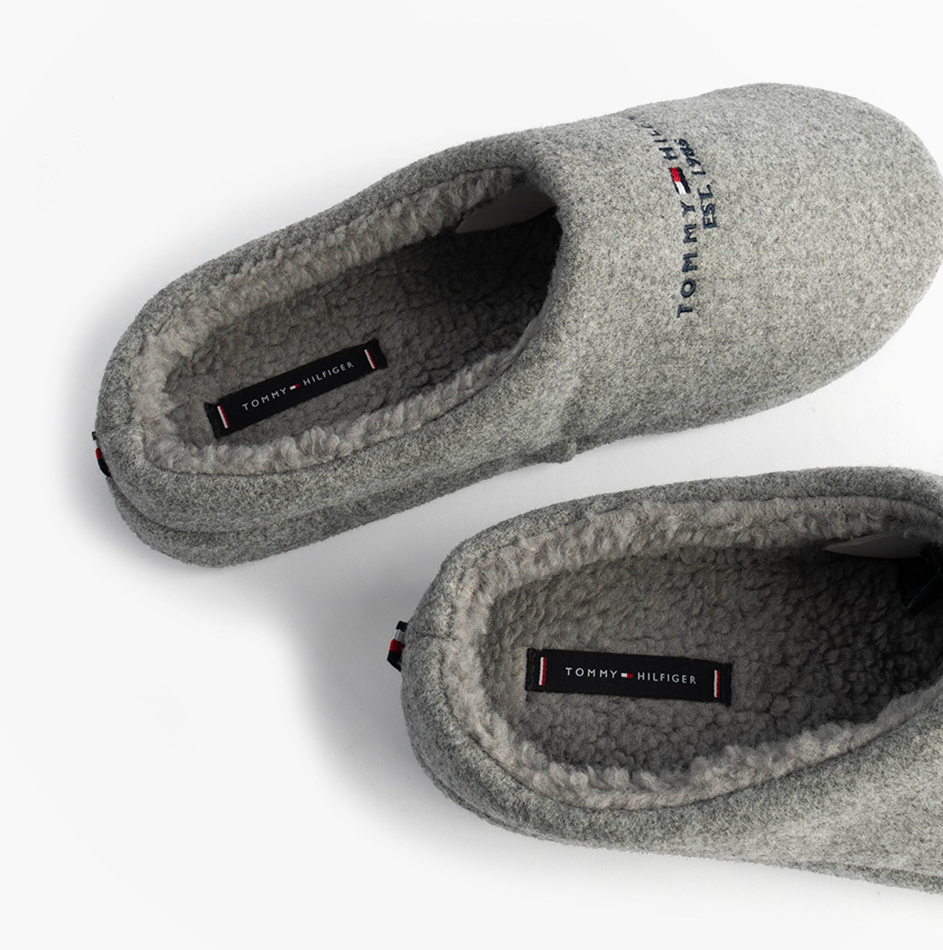 Tommy Hilfiger HILFIGER FELT HOUSE Mens House Slippers Universal Grey