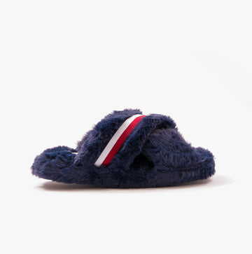 Tommy Hilfiger FUR CROSS STRAP HOME  Womens Slippers Space Blue