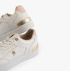 Tommy Hilfiger MONOGRAM METALLIC LEATHER  Womens Court Trainers Ancient White