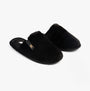 Tommy Hilfiger COMFORT HOME SLIP Womens Slippers Black side view showing plush design and slip-on style.