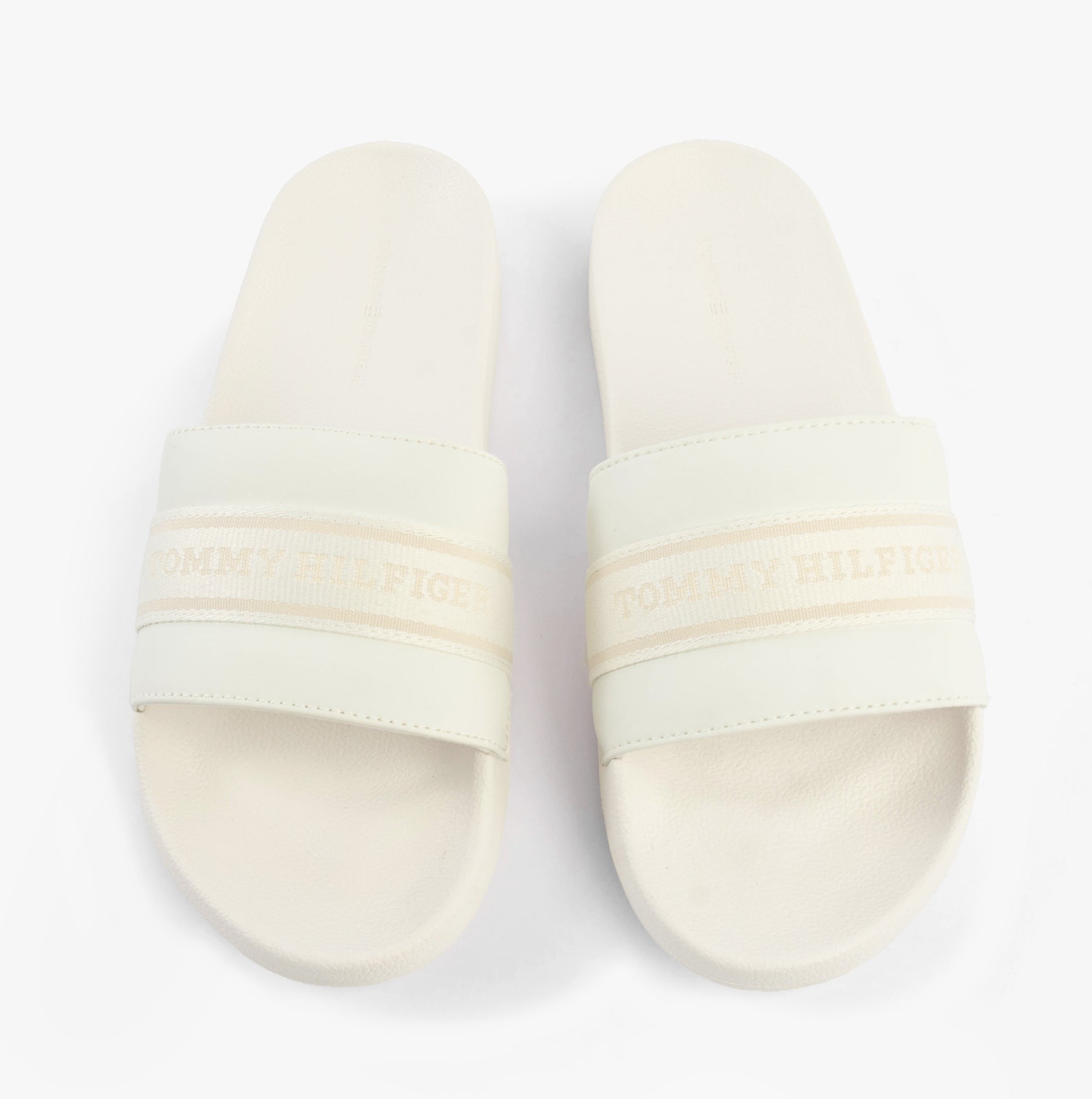 Tommy Hilfiger LOGO WEBBING Womens Slides Ecru