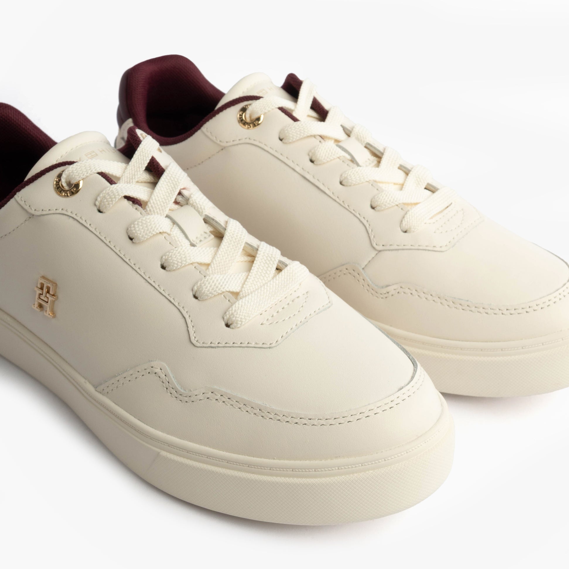Tommy Hilfiger ELEVATED COURT SNEAK Womens Court Trainers Trainers Ancient White