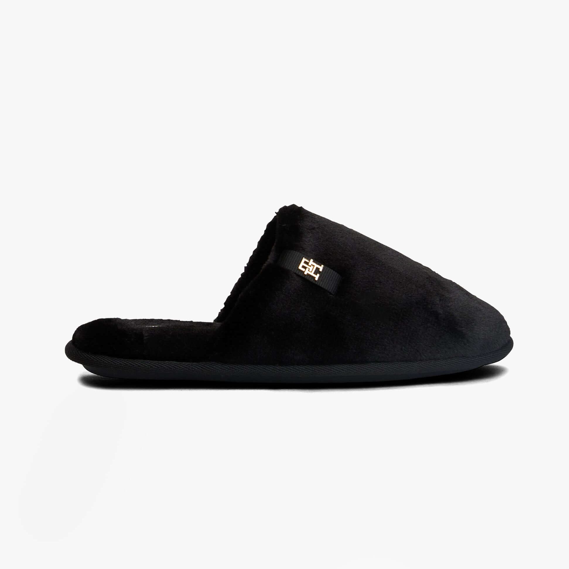 Tommy Hilfiger TH FAUX FUR HOUSE SH Womens Slippers Black