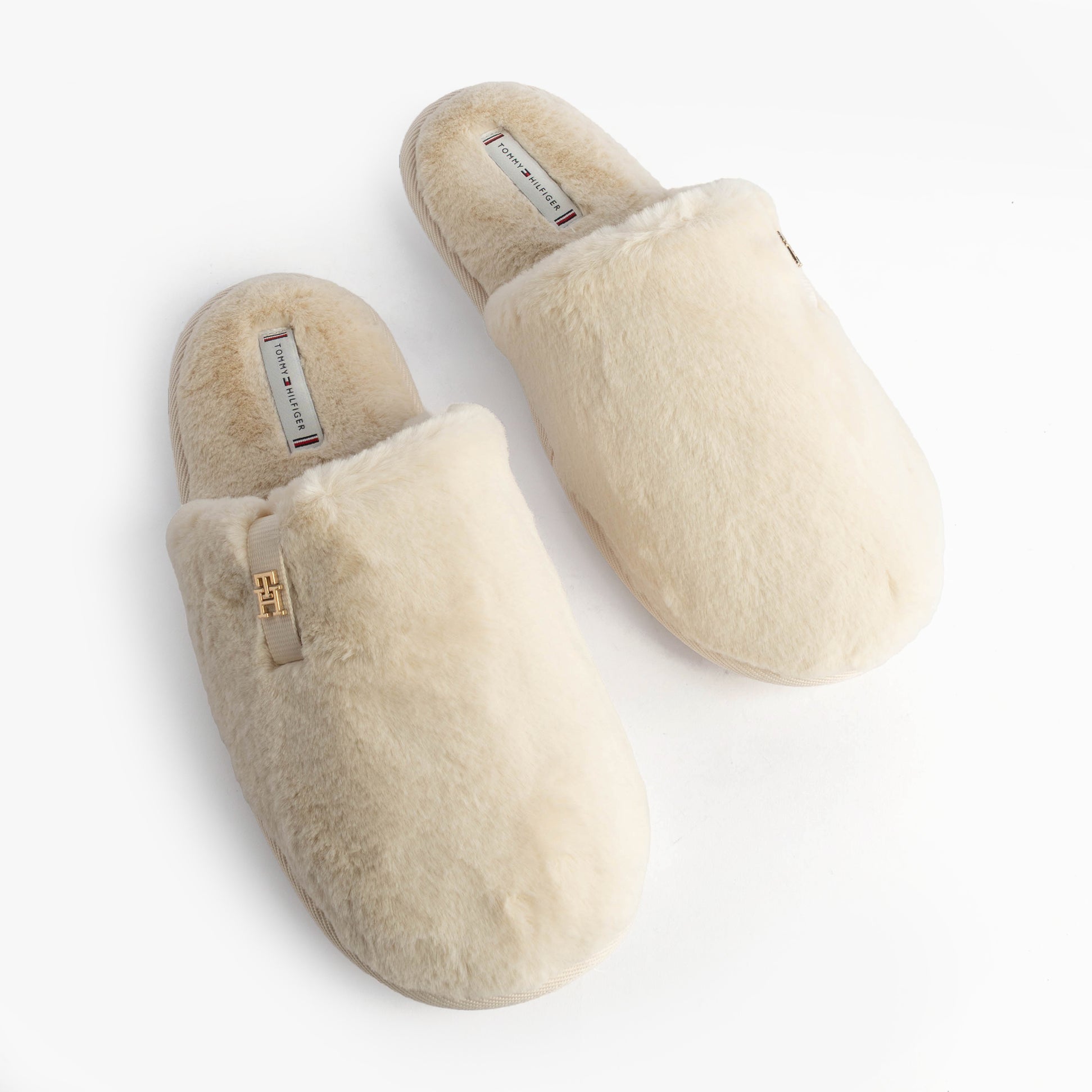 Tommy Hilfiger TH FAUX FUR HOUSE SH Womens Slippers Ancient White