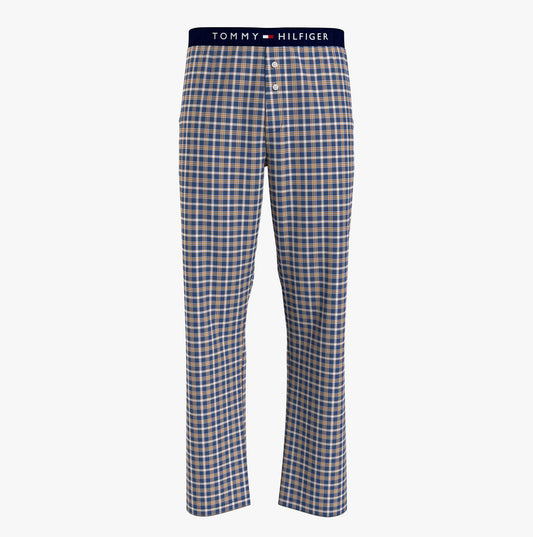 Tommy Hilfiger TH ORIGINAL WOVEN PRINT Mens Lounge Trousers Julot Check Deep Indigo