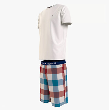 Tommy Hilfiger SHORT WOVEN Mens Pyjamas Set Ancient White/Xl Gingham
