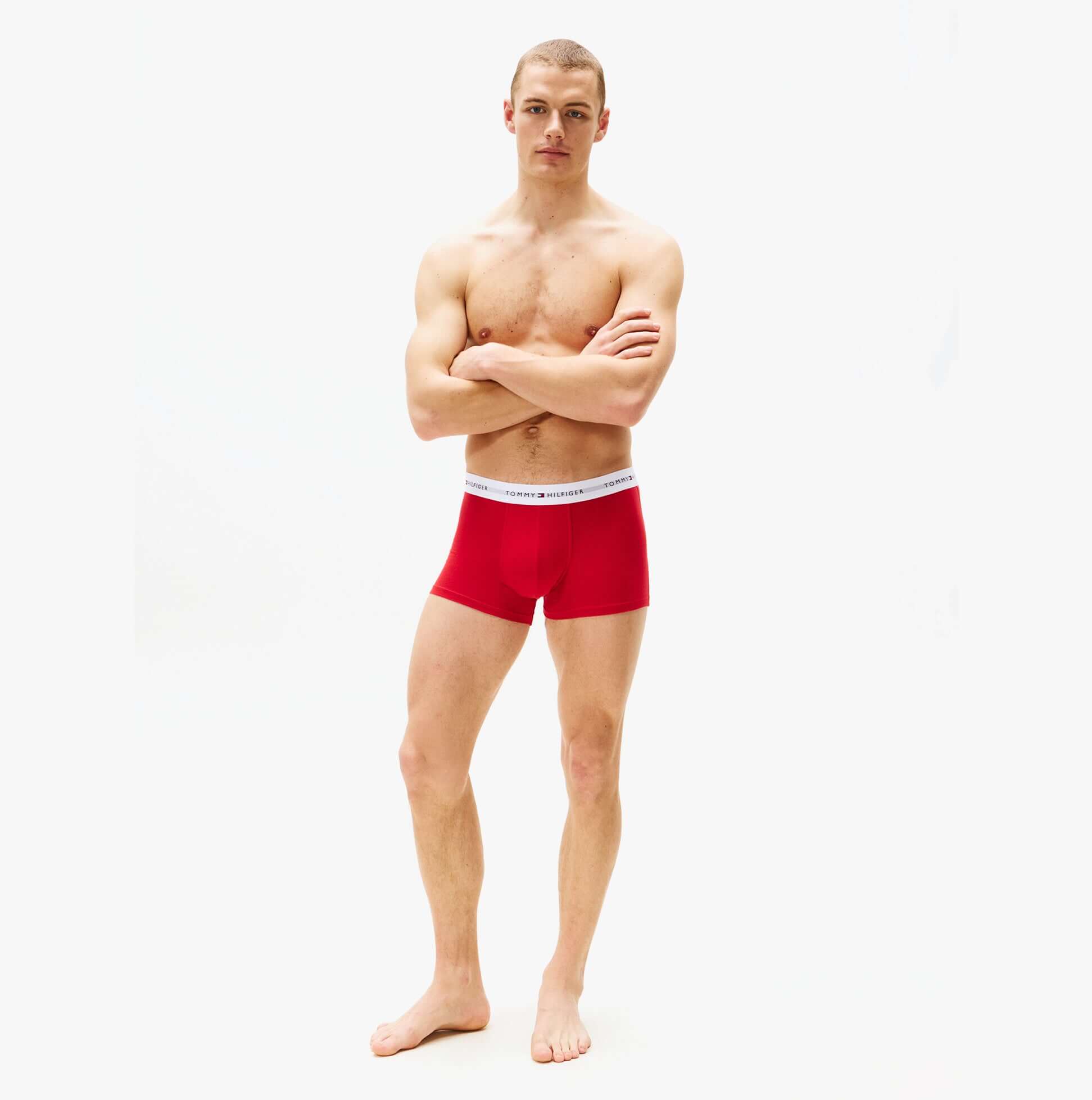Tommy Hilfiger 3 Pack Trunk Mens Trunks Desert Sky/White/Primary Red