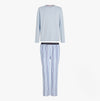 Tommy Hilfiger TH ORIGINAL Mens Long Sleeve Pyjama Set Breezy Blue / Twill Stripes