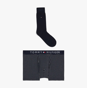 Tommy Hilfiger ORIGINAL Mens Trunk & Sock Gift Set Micro Foulard/Desert Sky