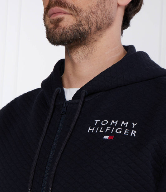Tommy Hilfiger TH ORIGINAL Mens Diamond Quilted Hoodie Desert Sky