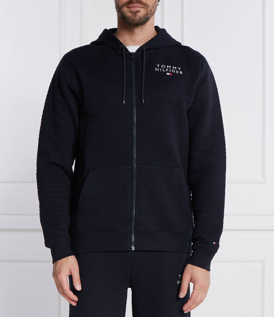 Tommy Hilfiger TH ORIGINAL Mens Diamond Quilted Hoodie Desert Sky