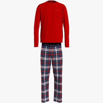 Tommy Hilfiger TH ORIGINAL Mens Flannel Pyjama Gift Set Primary Red/Tommy Tartan