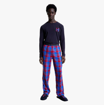 Tommy Hilfiger TH ORIGINAL Mens Pyjamas & Slippers  Gift Set Desert Sky/TH Holiday Check