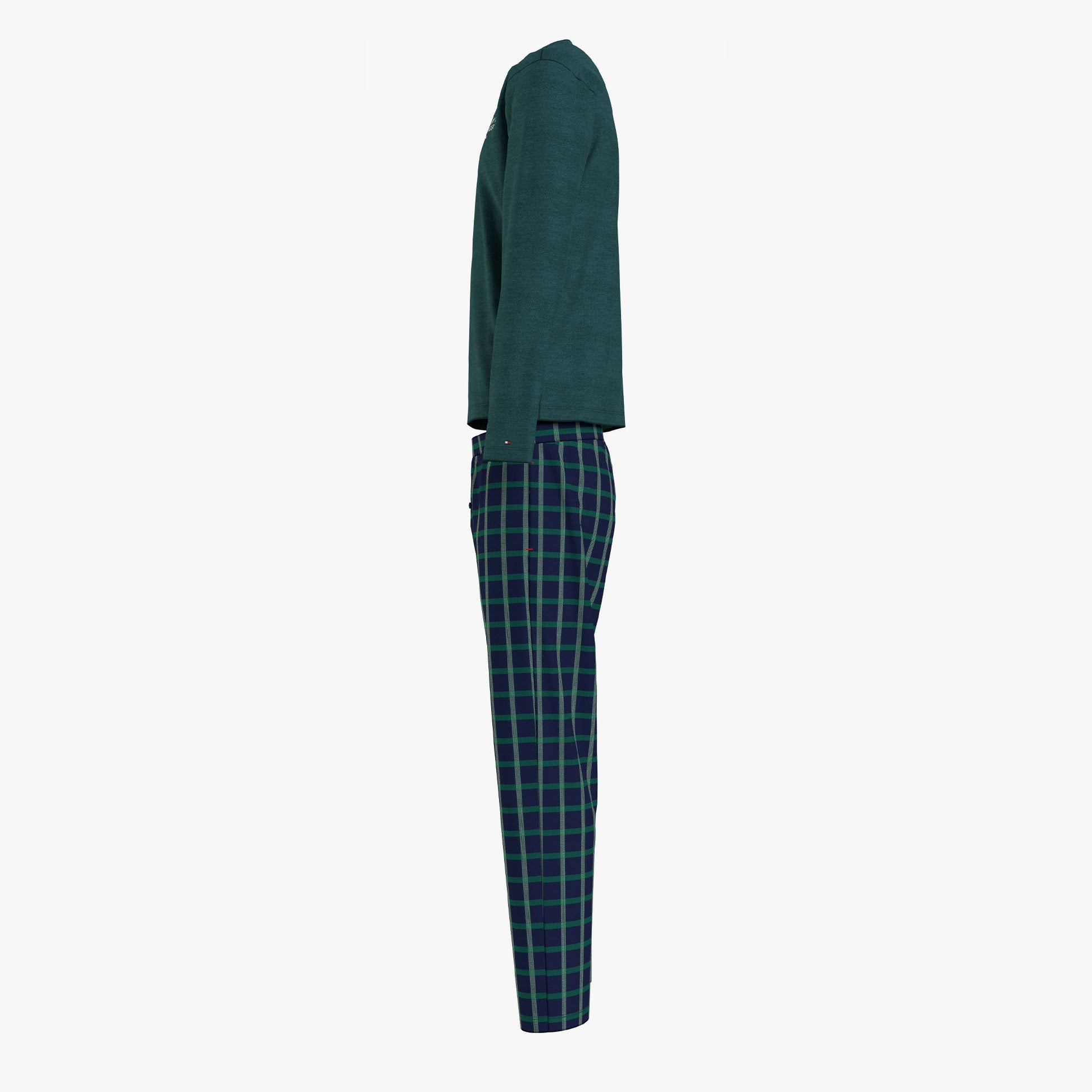 Tommy Hilfiger FLANNEL Mens Long-Sleeve Pyjama Set Deep Spruce/TH Woven Check