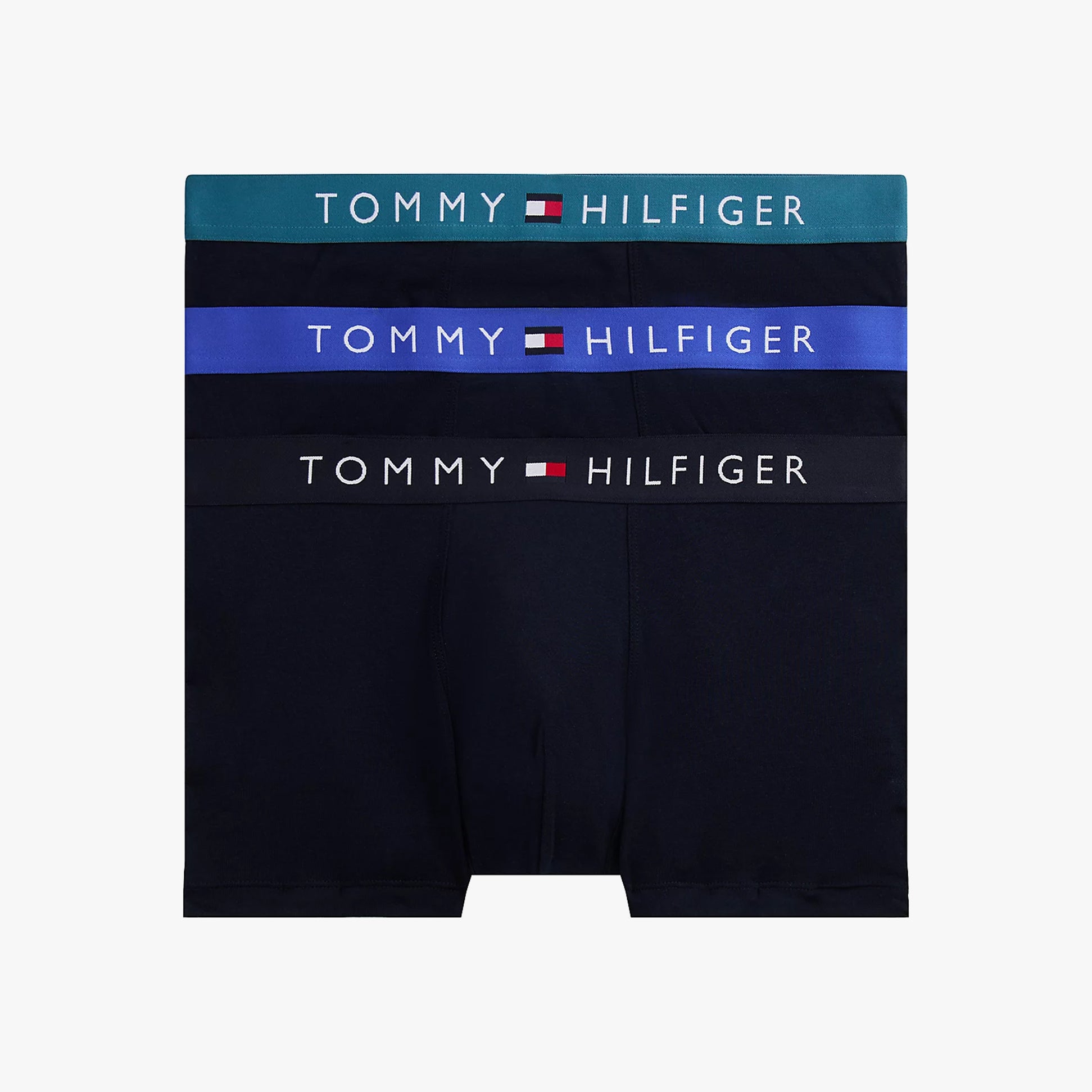 Tommy Hilfiger Mens 3 Pack Logo Waistband Trunks Navy