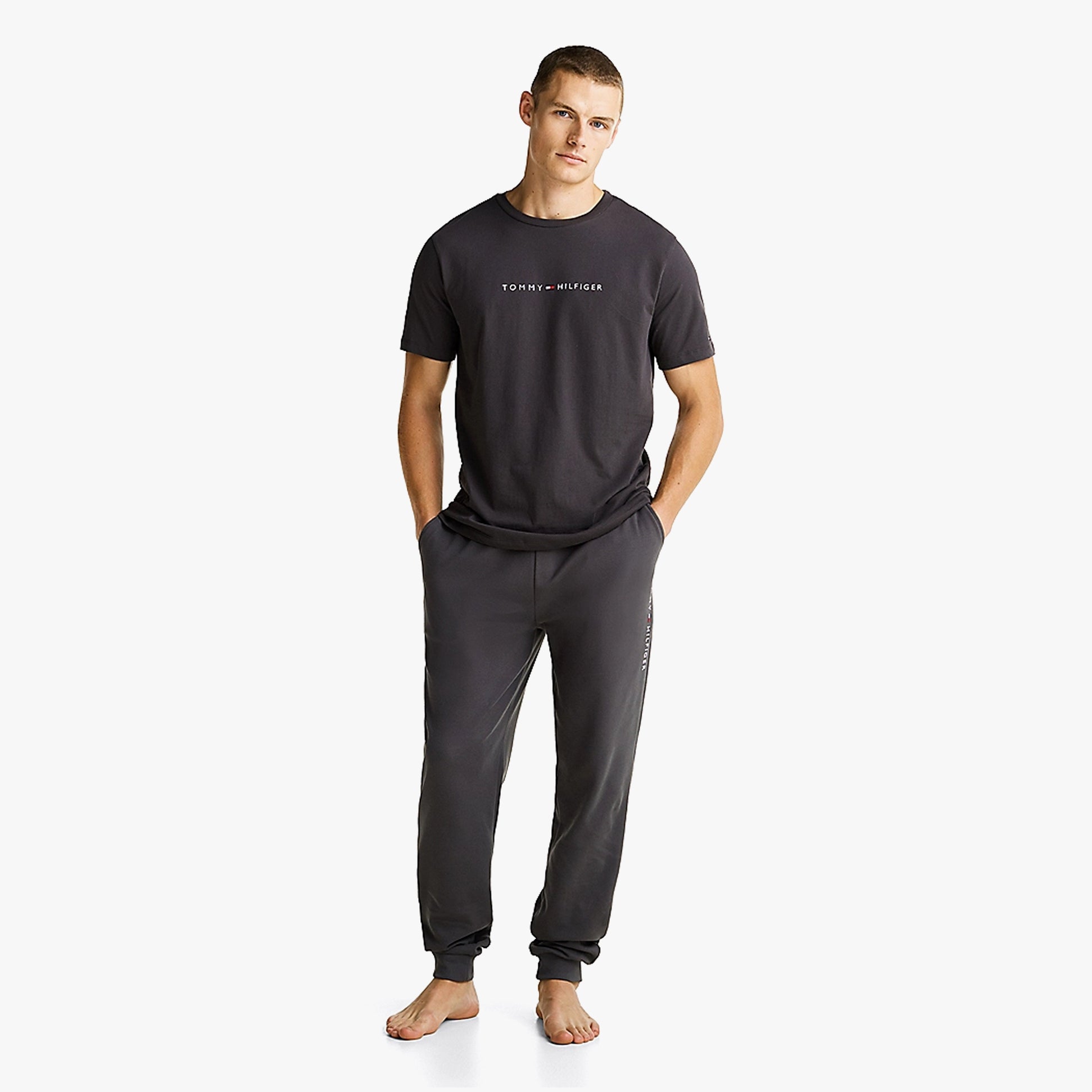 Tommy Hilfiger ORIGINAL LOGO Mens T Shirt Dark Ash
