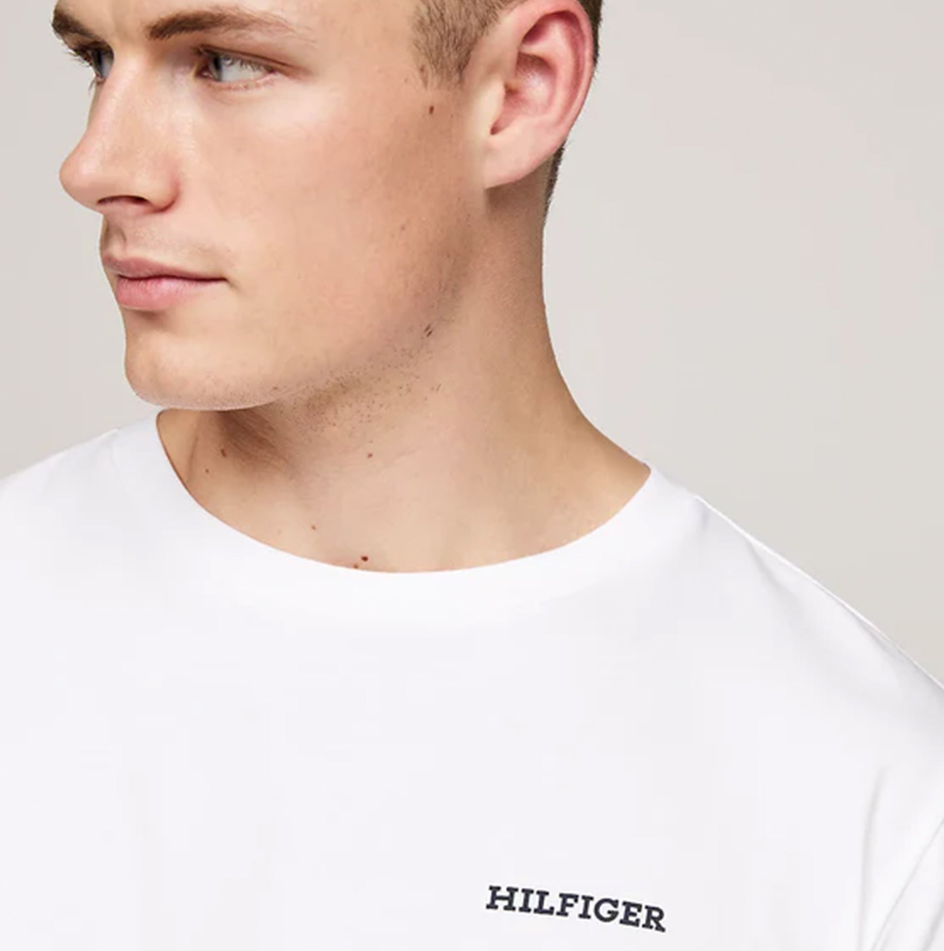 Tommy Hilfiger MONOTYPE Mens Pyjama Set White/Monotype Stripes Indigo