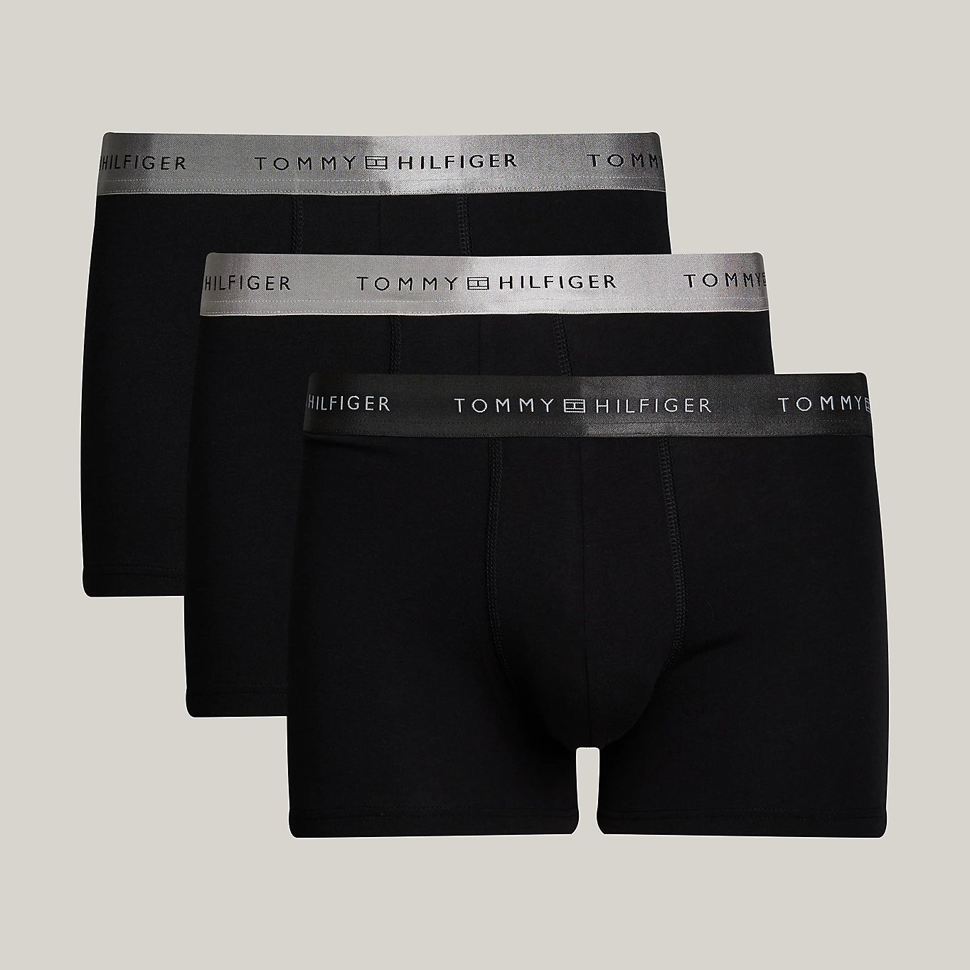 Tommy Hilfiger SIGNATURE COTTON Mens 3 Pack Trunks Black