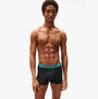 Tommy Hilfiger 3 PACK BOXER BRIEF Mens Multicoloured front view model wearing black boxer briefs with logo waistband.
