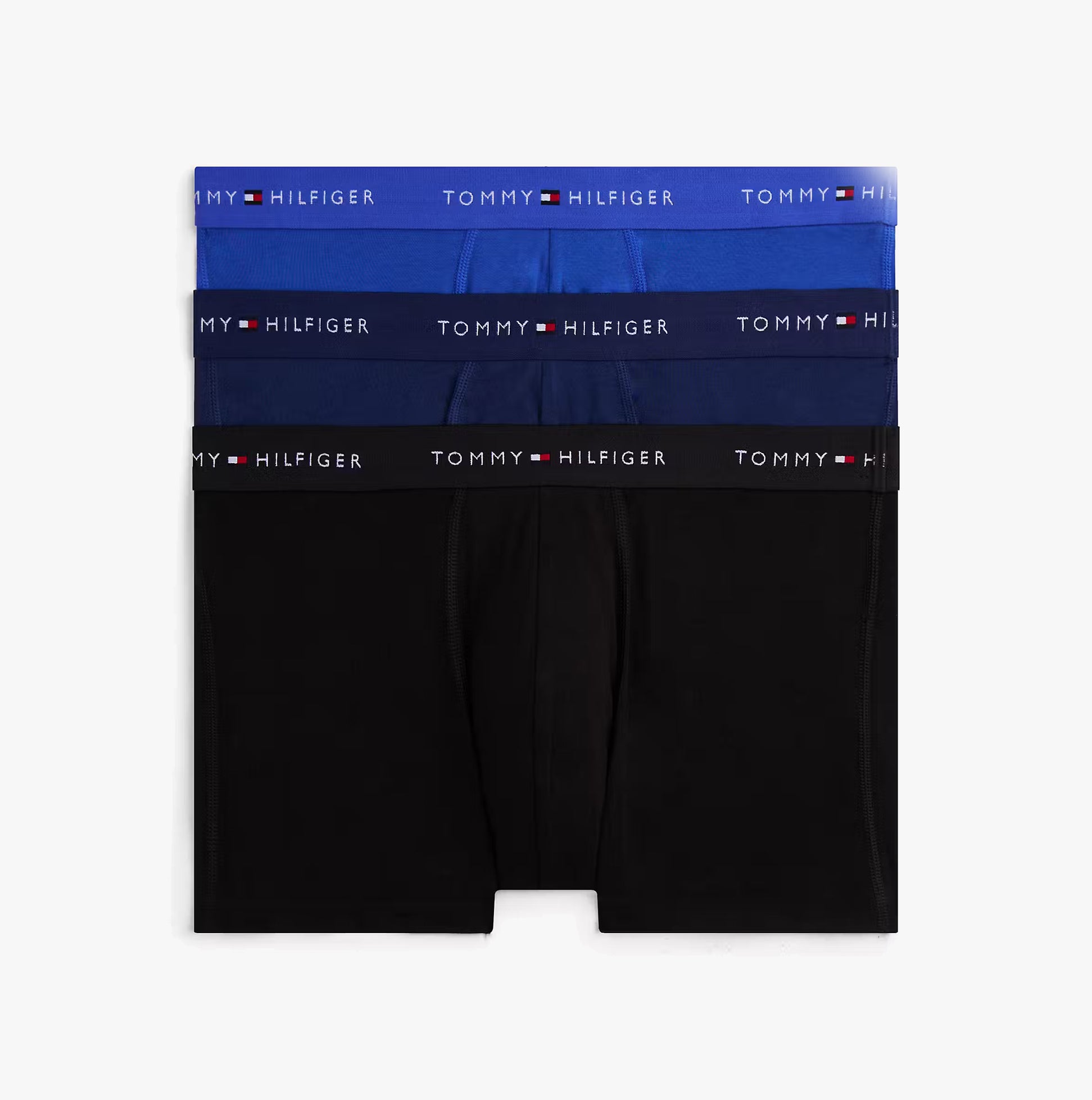 Tommy Hilfiger Mens 3 Pack Logo Waistband Cotton Trunks Multi