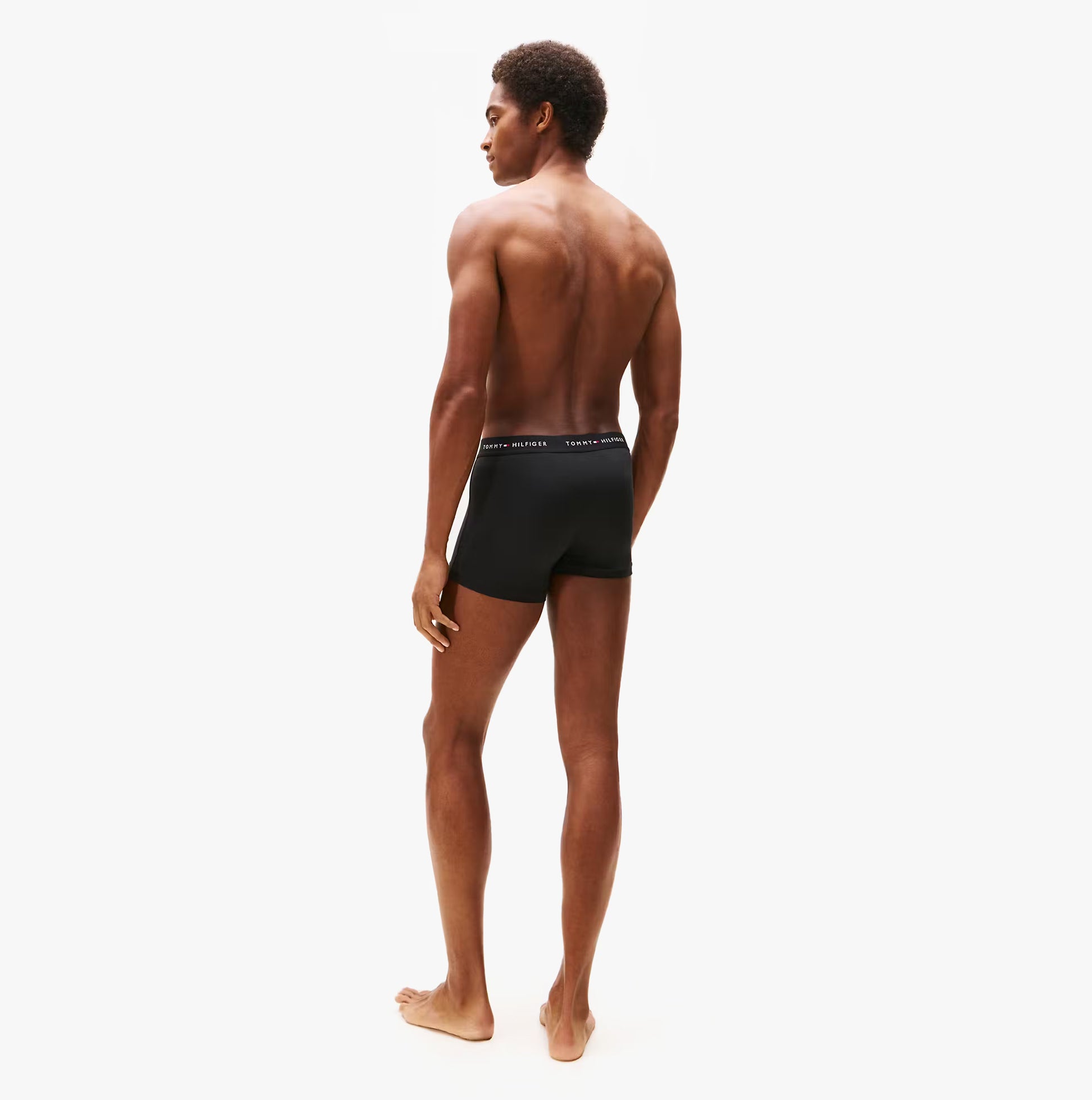 Tommy Hilfiger Mens 3 Pack Signature Microfibre Trunks Black