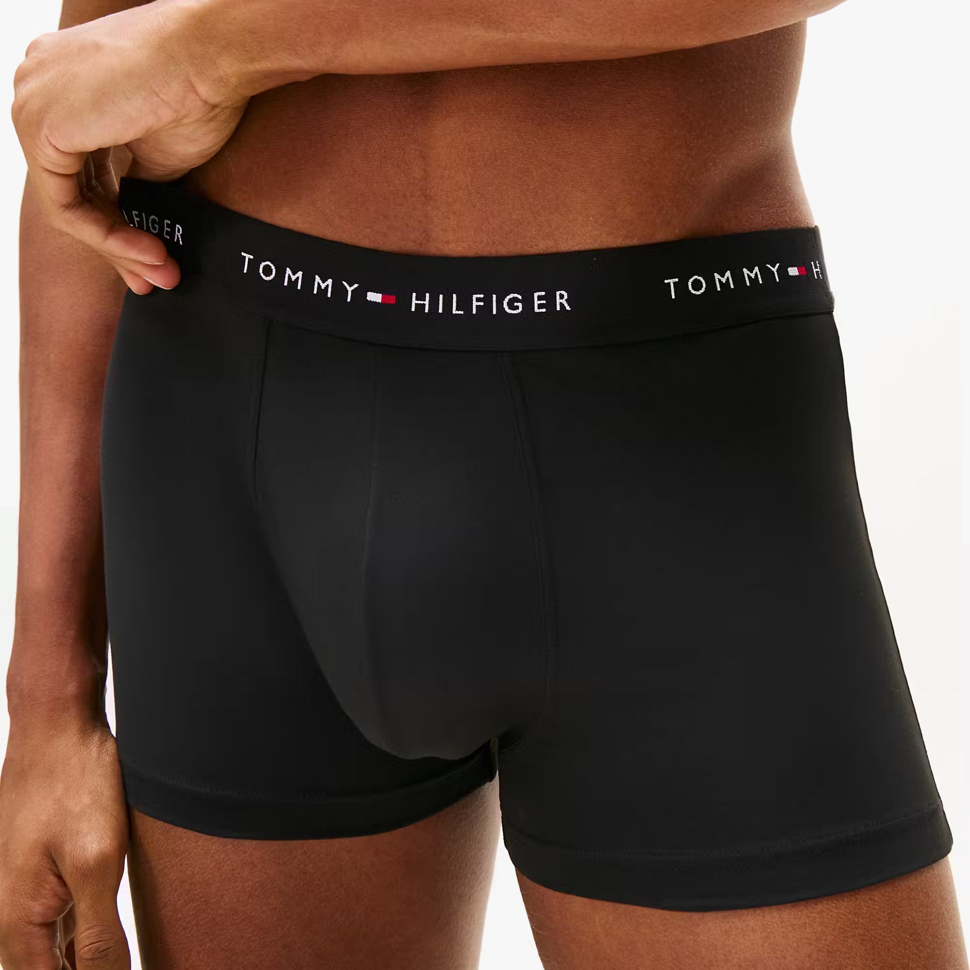 Tommy Hilfiger Mens 3 Pack Signature Microfibre Trunks Black