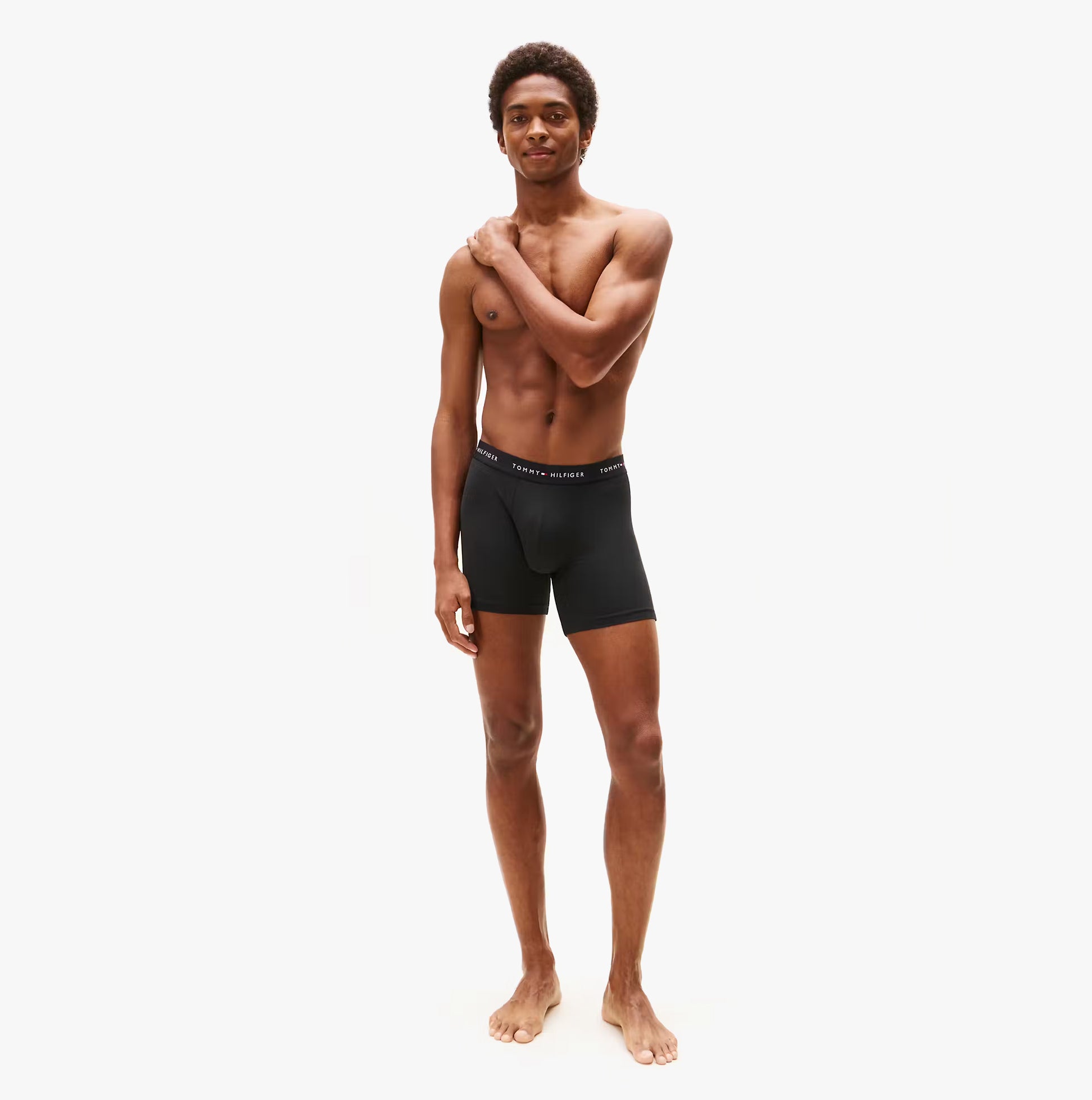 Tommy Hilfiger Mens Signature Microfibre 3 Pack Boxer Briefs Black