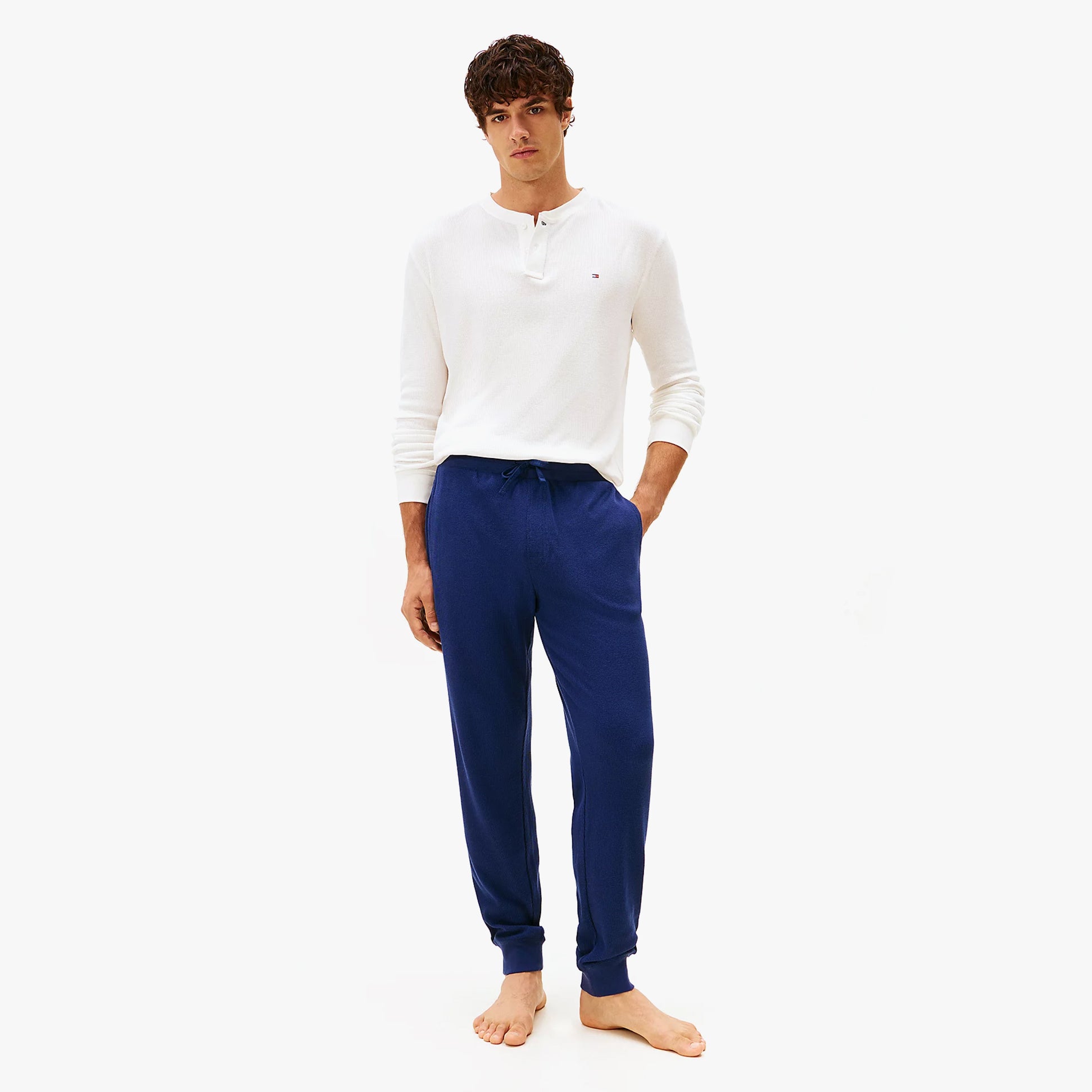 Tommy Hilfiger WAFFLE PANT Mens Cuffed Joggers Navy