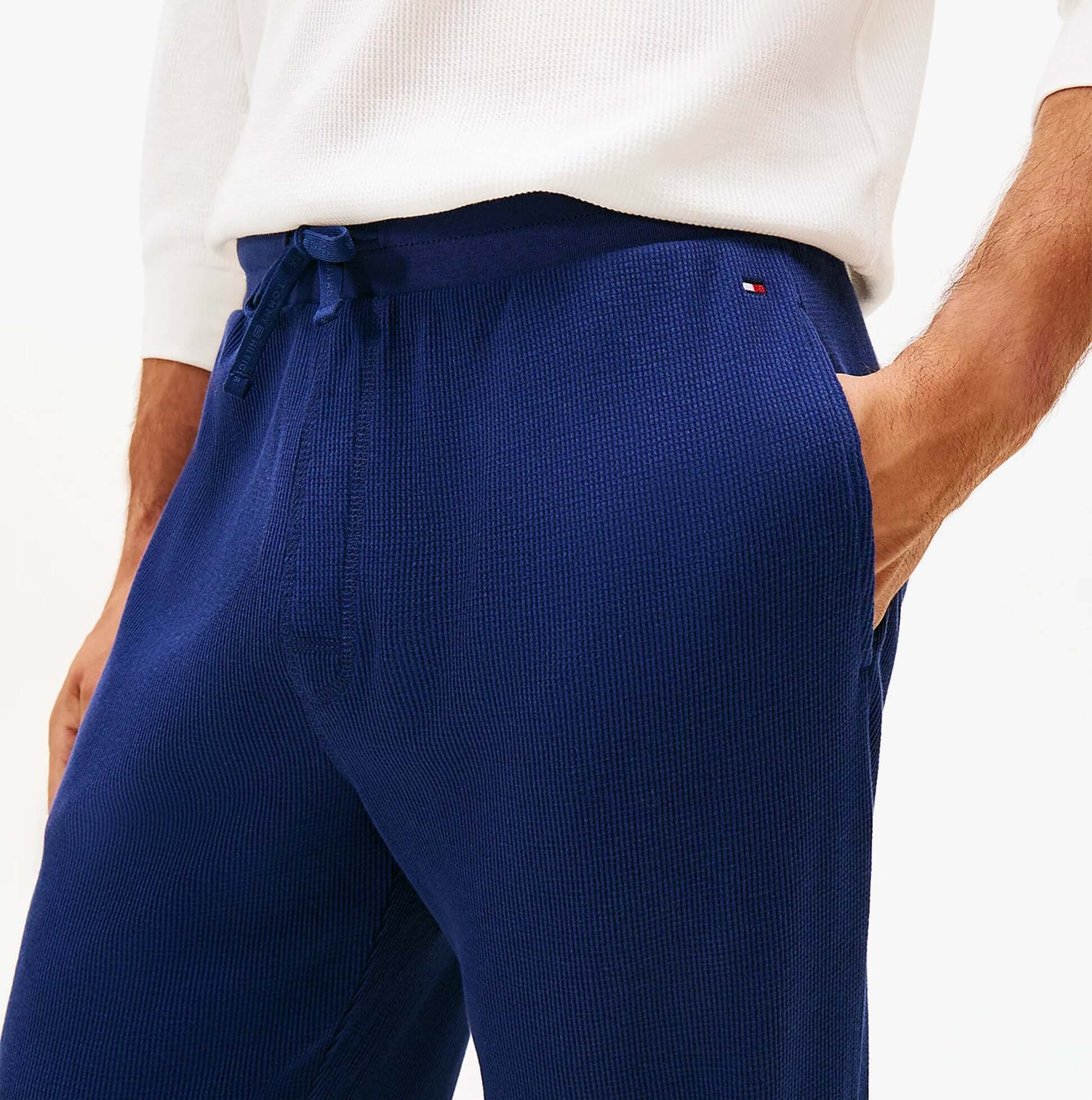Tommy Hilfiger WAFFLE PANT Mens Cuffed Joggers Navy