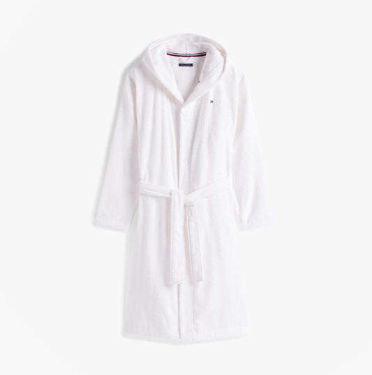 Tommy Hilfiger HOODED TOWELLING ROBE Mens Optic White