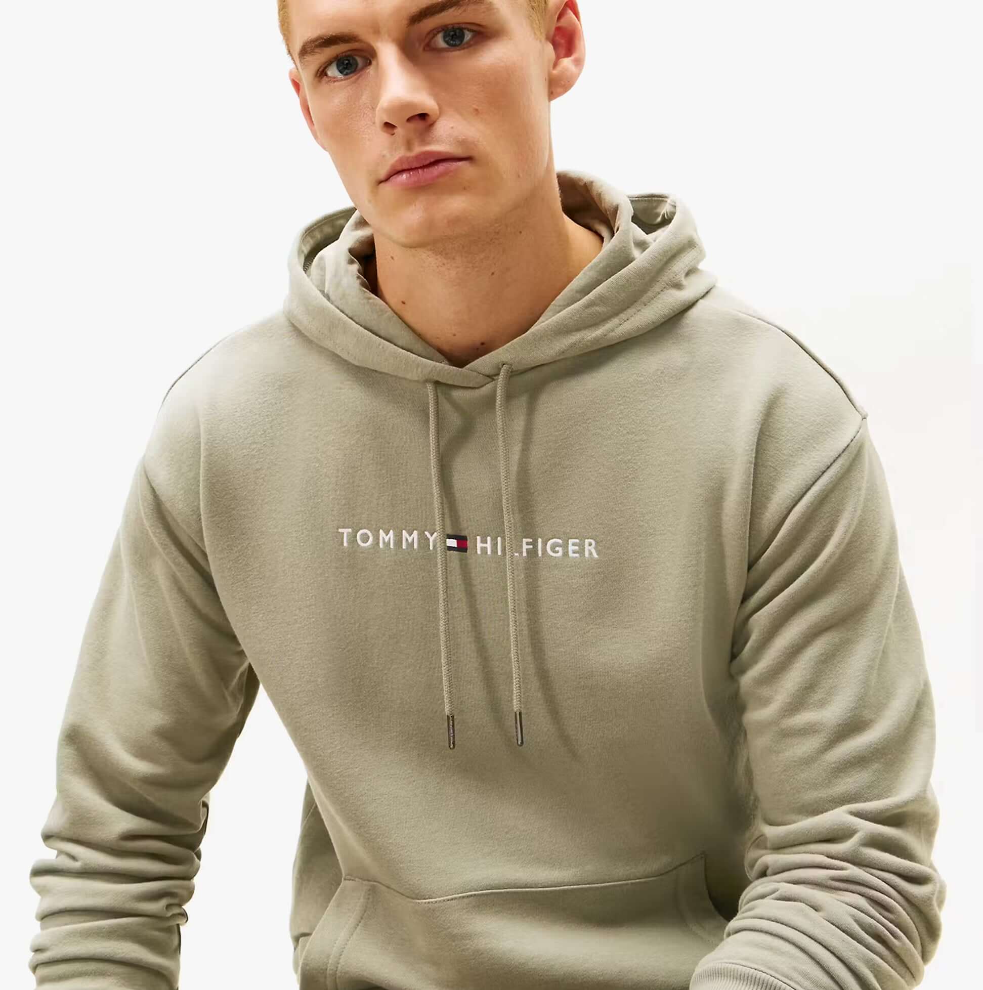 Tommy Hilfiger HOODIE Mens Drawstring Lounge Hoody Utility Sage