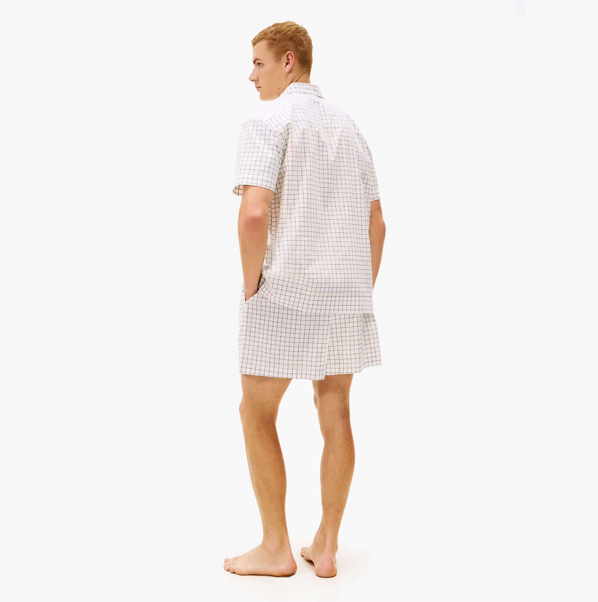 Tommy Hilfiger WOVEN PJ SET Mens Set Linear White Grid Check