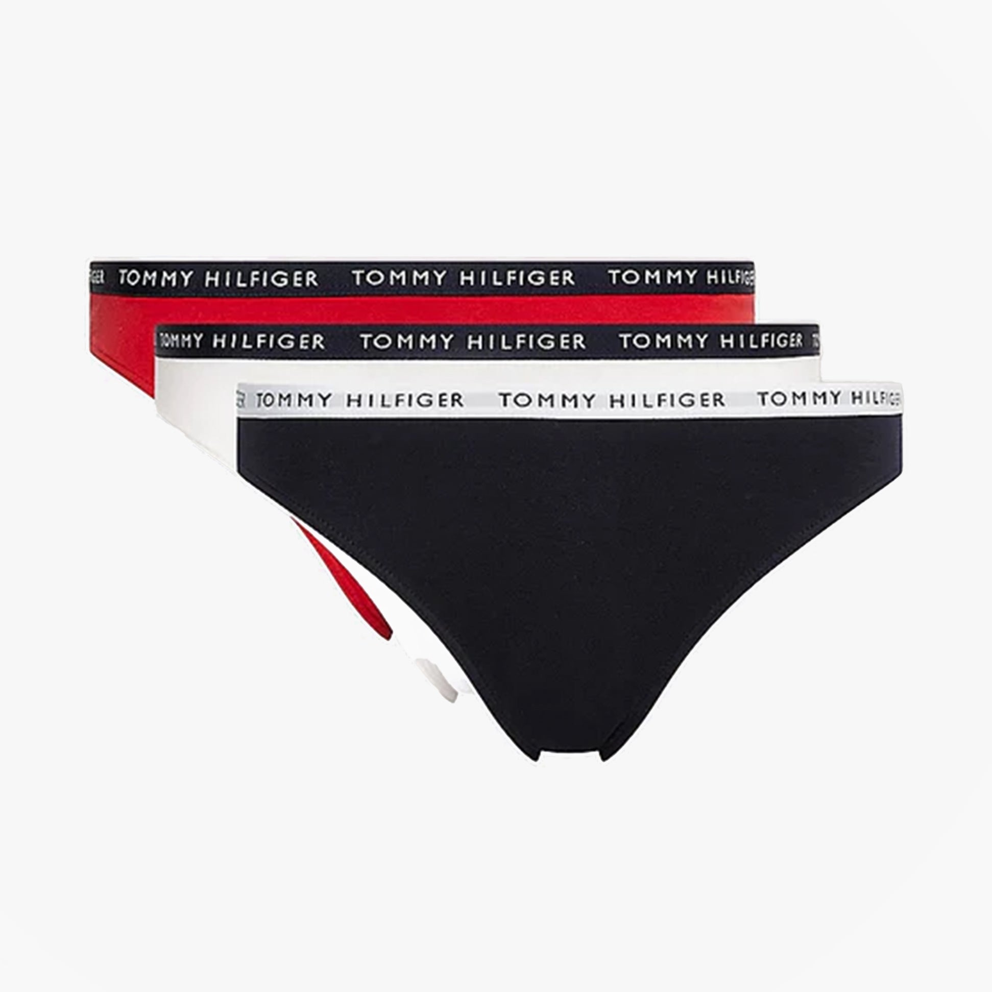 Tommy Hilfiger BIKINI 3 Pack Womens Briefs Desert Sky/White/Primary Red