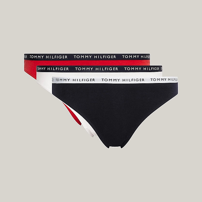 Tommy Hilfiger BIKINI 3 Pack Womens Briefs Desert Sky/White/Primary Red