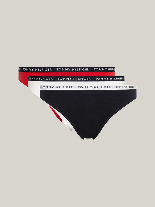 Tommy Hilfiger BIKINI 3 Pack Womens Briefs Desert Sky/White/Primary Red