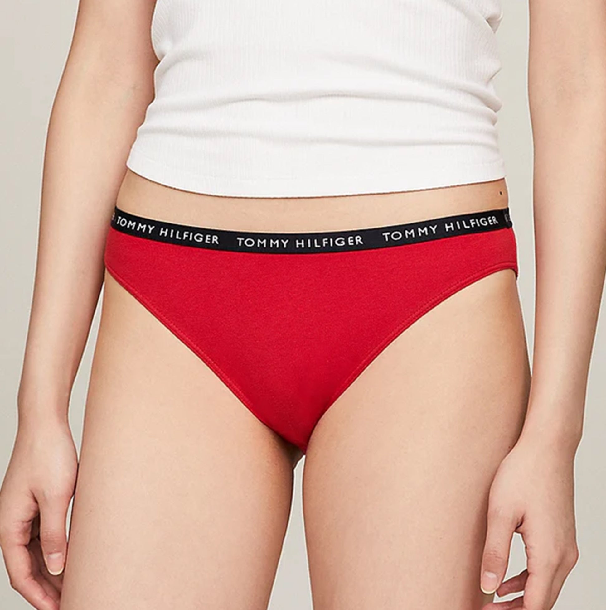Tommy Hilfiger BIKINI 3 Pack Womens Briefs Desert Sky/White/Primary Red