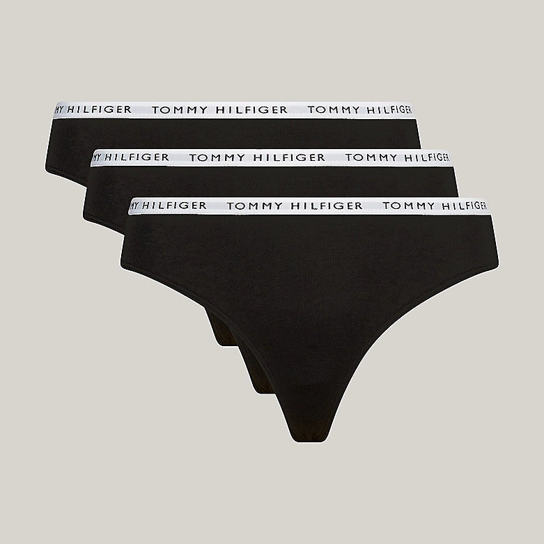 Tommy Hilfiger THONG 3 Pack Womens Black