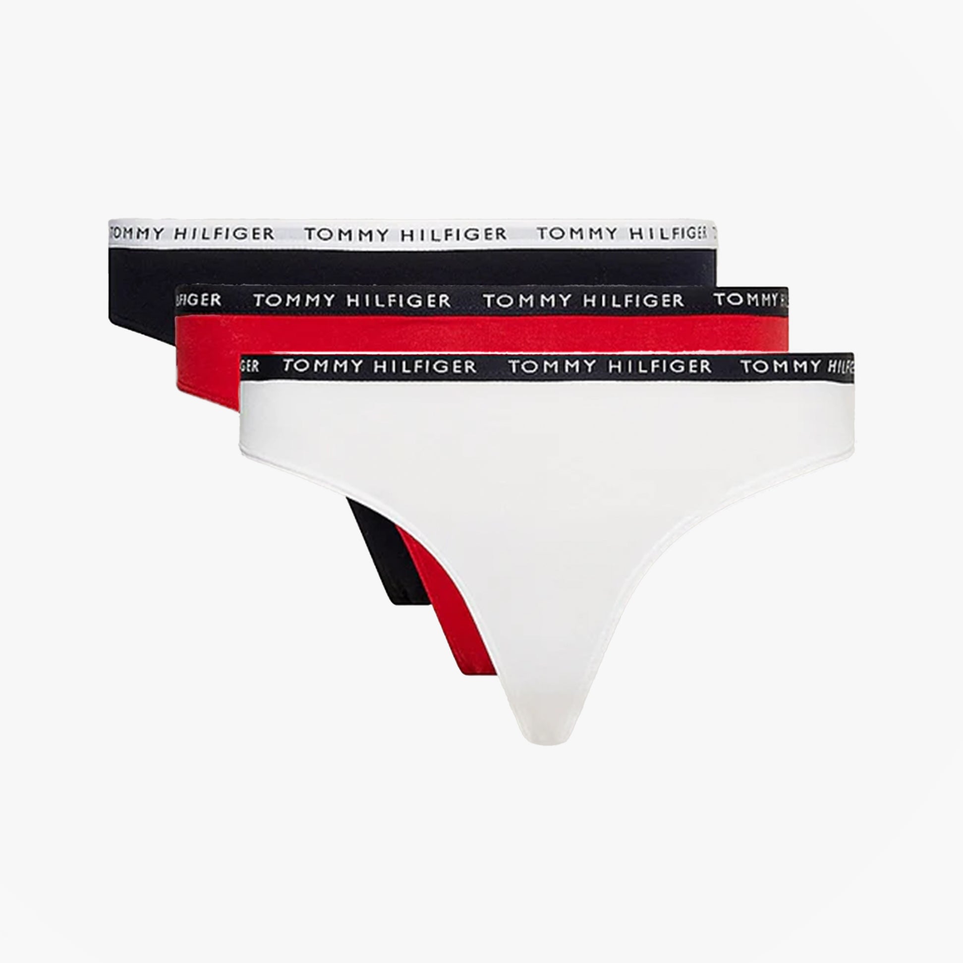 Tommy Hilfiger THONG 3 Pack Womens White/Desert Sky/Primary Red