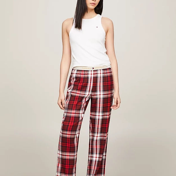 Tommy Hilfiger FLANNEL PANT Womens Pants Women Apparel Plaid Red