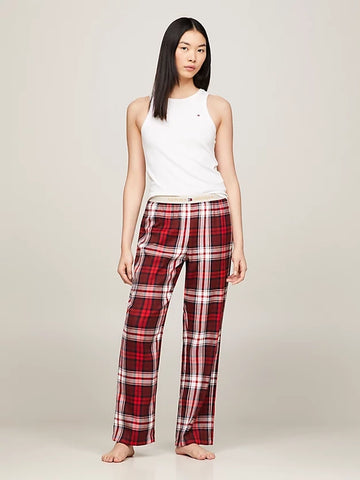 Tommy Hilfiger FLANNEL PANT Womens Pants Women Apparel Plaid Red