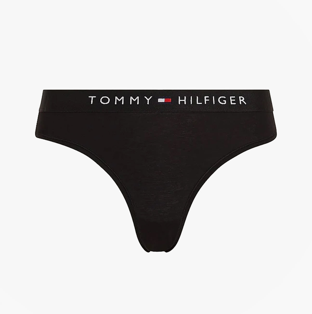 Tommy Hilfiger TH ORIGINAL LOGO BIKINI Womens Briefs Black front view showing logo and waistband detail